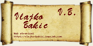 Vlajko Bakić vizit kartica